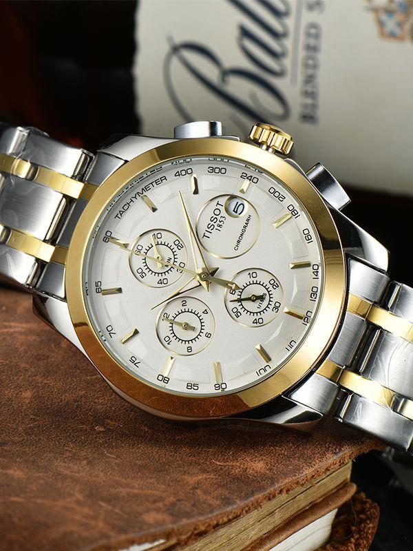 Men's Business Watch with Metal Bracelet Quartz Wristwatch