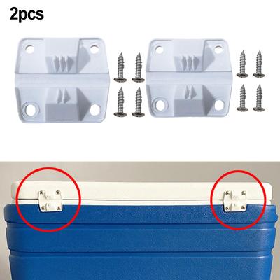 2pcs Hinges For Cooler Universal Plastic Hinge Insulation Box Plastic Hinges Set Refrigerator Door Hinge With Screws