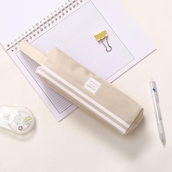 Tragbare Leinwand-Federtasche mit Griff Große Kapazität Schreibwarentasche Schüler-Stifte-Organizer für Stifte Marker Lineale Schulanfangsgeschenke