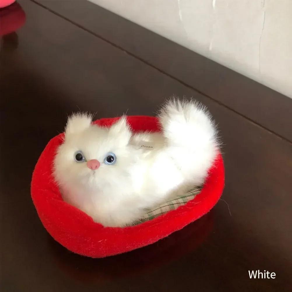 Stuffed Toys Lovely Simulation Animal Doll Plush Sleeping Cats Toy With Sound Kids Toy Decoration Birthday Gift For Children