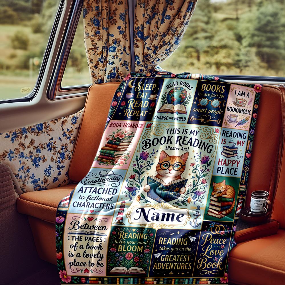 Book Paradise Blanket Personalized Name Soft Comfortable Stylish Blanket Car Blanket Perfect For Travel Camping Outdoor Home Suitable For All Seasons