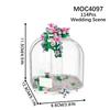 MOC Stadt Hochzeitsszene Ziegelbogen Liebesherz Blume Braut Bräutigam Kompatible Figuren Bausteinspielzeug Für Kinder Freunde Geschenk