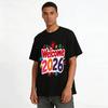 Welcome 2026 New Year Themed Casual Crew Neck Graphic Tee Pure cotton T-shirt