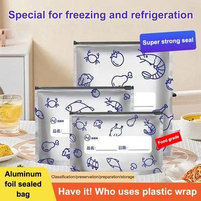 10 ks/sáček Nepropustný Sáček do mrazáku Kuchyňský sáček na čerstvé potraviny Velkokapacitní Hliníková fólie Sáček na potraviny Uchovávání čerstvosti Opakovaně použitelný Sáček se zipovým uzávěrem