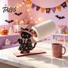 Decorative Paper Towel Rack Halloween Black Cat/Ghost Roll Holder, Wooden Vertical Stand, Stand Napkin Holder for Kitchen Table And Holiday