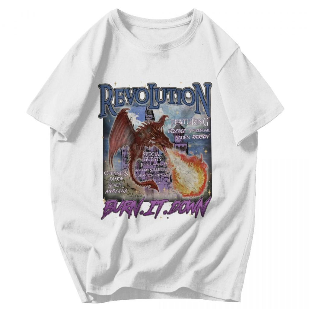 Men T Shirt Iron Flame Fourth Wing Vintage Idea Y2K Graphic Short Sleeve Unisex Clothes T Shirts