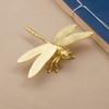 Miniature Dragonfly Sculpture Solid Adorable Home Decor Brass Dragonfly Ornament for Bedroom Teahouse Shelf Office Tabletop