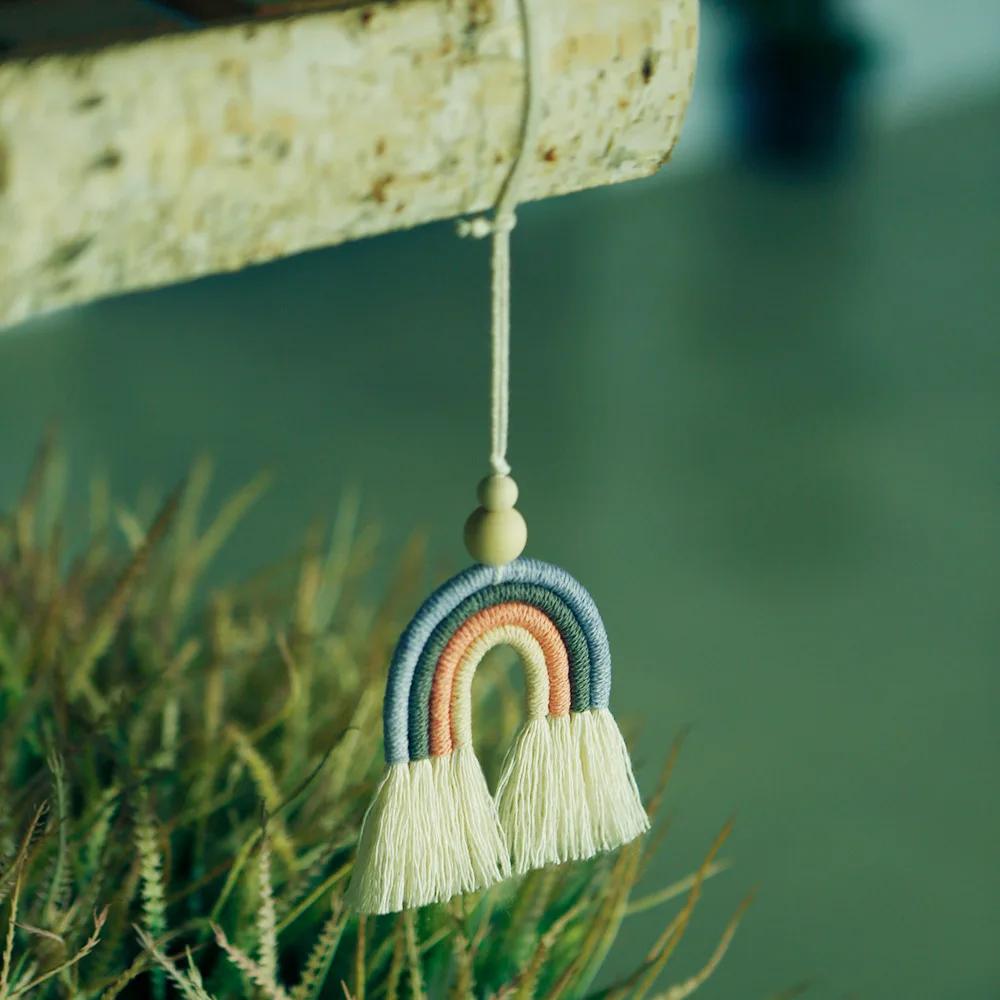 

New Car Pendant Creative Rainbow Decor Hanging Pendant Ornament Car Rear View Mirror Hanging Car Cute Styling Accessories Color