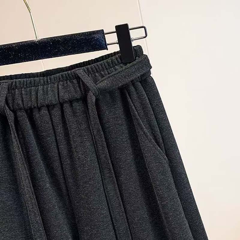 Pants for Women Elastic High Waist Long Trousers Plus Thickened Stretchy Solid Colour Versatile Casual Pants