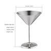 304 Stainless Steel Martini Cocktail Glass High Base WineWine Glass Metal Bar KTV Champagne