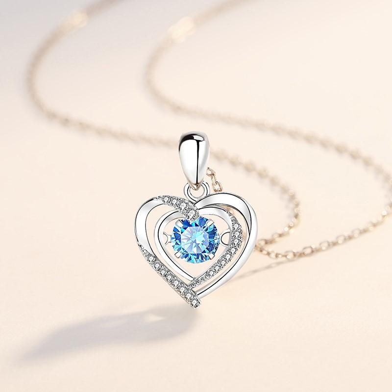 Love Heart-shaped Smart Necklace for Women, Beating Heart Pendant, Collarbone Chain, Neck Chain