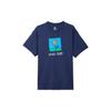 Dopamine Flower Print Sports Casual Crew Neck Short Sleeve Drop Shoulder T-Shirt Men Tops Navy-Blue FB8139-410