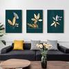 Luxury Golden Plant Leaf Canvas Poster Print Modern Home Abstract Wall Art Painting Living Room Decor Gift