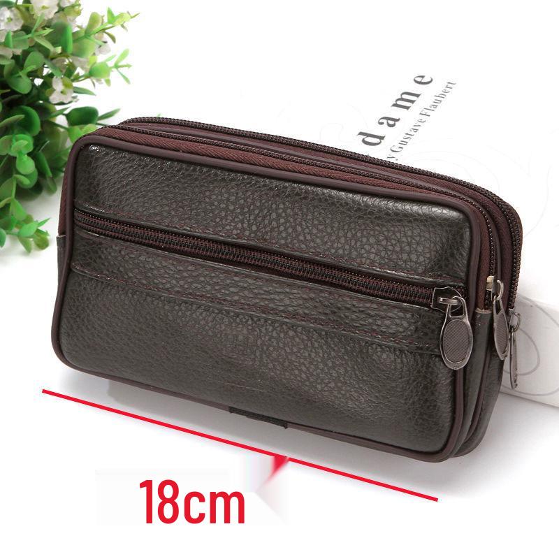 Kožená ledvinka z hovězí kůže - Pánské 6,7" pouzdro s klipem pro staršího pracovníka