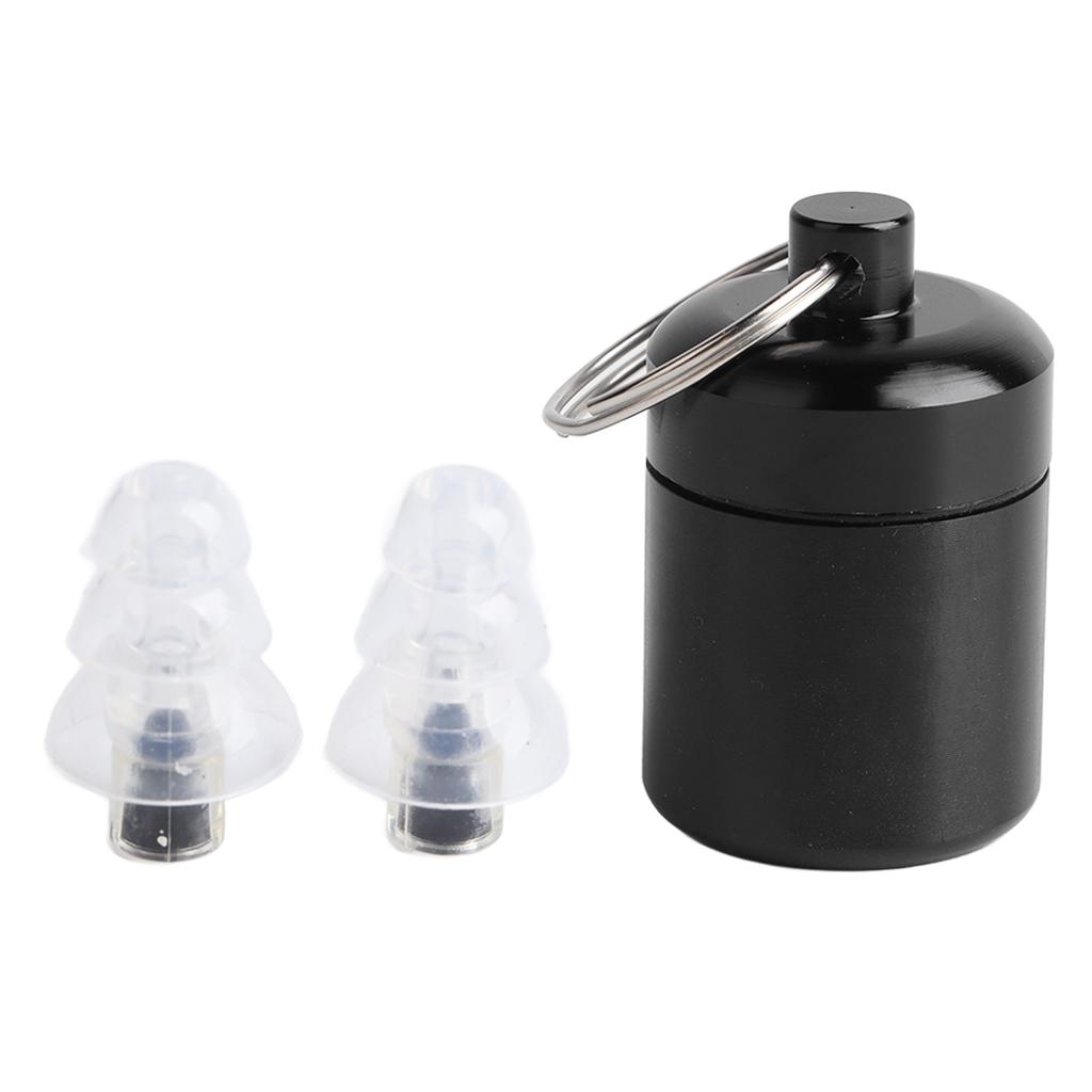 1 Pair Earplugs Liquid Silicone Music Earplugs with Filter Black Noise Reduction Hearing Protection