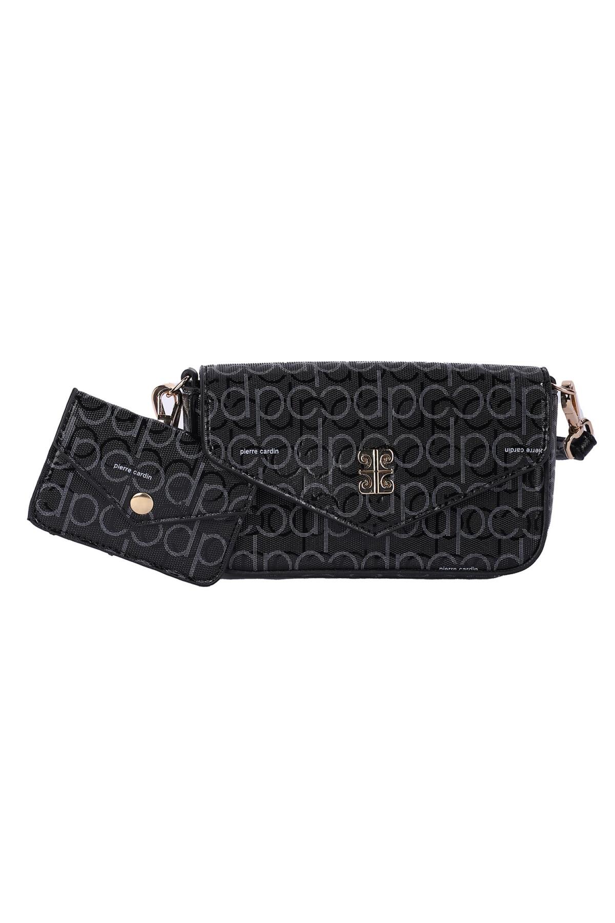 

Original Pierre Cardin Black Shiny Monogram Luxury Shoulder Bag Women s Shoulder - Shoulder Bag