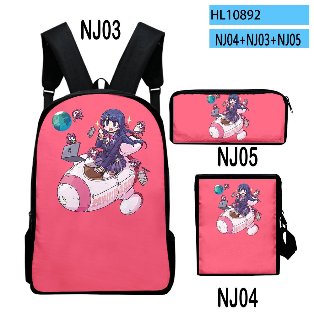 Popular VTuber Tsukino Mito Anime 3D Print 3pcs/Set pupil School Bags Laptop Daypack Backpack Inclined shoulder bag Pencil Case