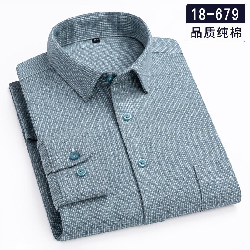 Spring Autumn High Quality Men Flannel Shirt For Male Long Sleeve 100% Pure Cotton Soft Comfort Slim Fit Man Dress Shirts S-4XL