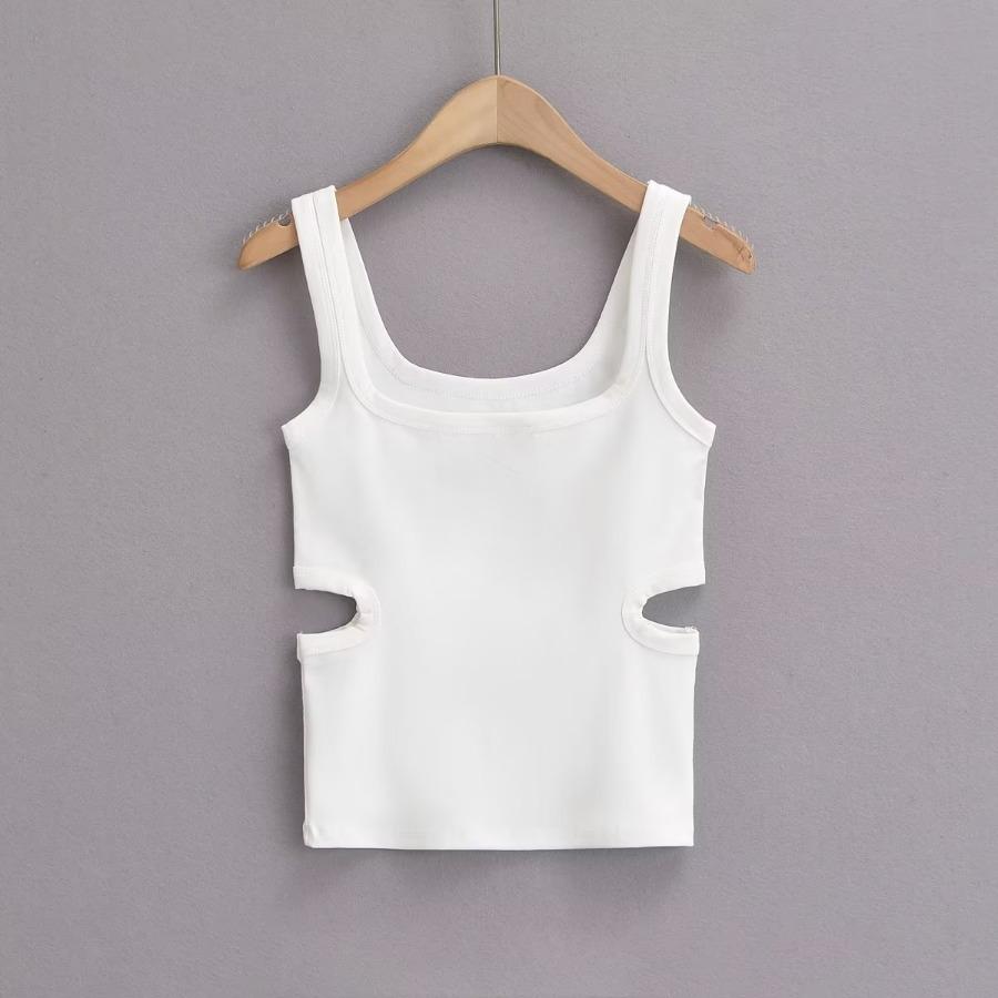 

Летние женские майки без рукавов, тонкие повседневные белые майки, черная футболка, базовая трикотажная футболка M белый