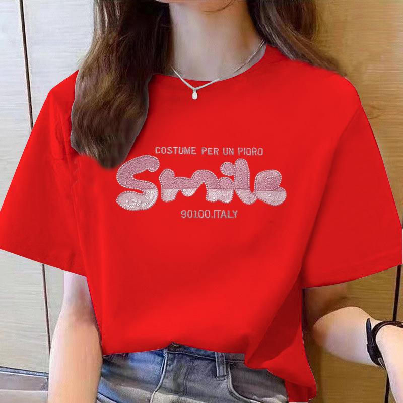 VEZFAA Damenmode Casual Sommer Frühling Kurzarm O-Ausschnitt Blusen & Hemden