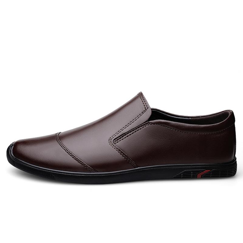 Summer Men 'S Genuine Leather Shoes Casual Slip On Soft Anti -Slip Rubber Loafers Shoes Men Business Office Driving Shoes Man