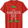 Sarcastic Elf Matching Group Xmas Funny Family Christmas TShirt Cotton Retro Street Fashion Short Sleeve Design Breathable Tee