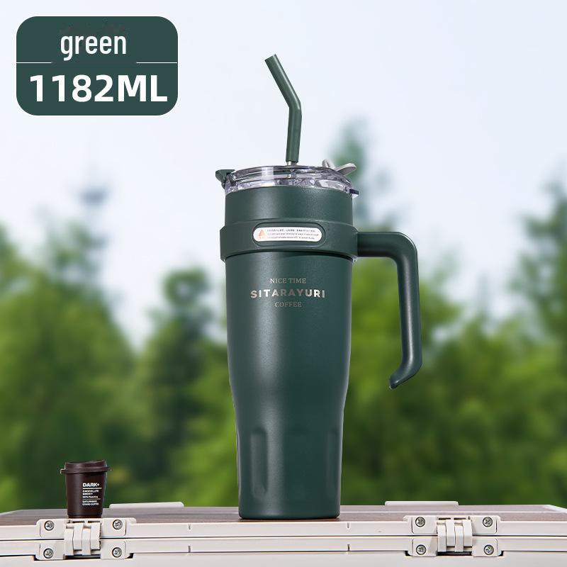 Large Capacity Straw Thermos Cup for Girls & Boys - Perfect for Outdoor Sports, Office, and Travel