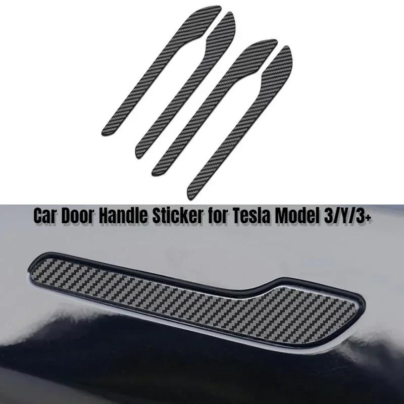 4pcs Door Handle Sticker For Tesla Model 3/Y Juniper 2025 Door Wrap Cover Paste Protector Modification Accessories