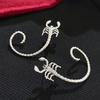Gothic Black Scorpion Ear Cuff Punk Hip Hop Simulation Scorpion Ear Wrap Fashion Halloween Party Statement Non Piercing Ear Jewelry for Women Men
