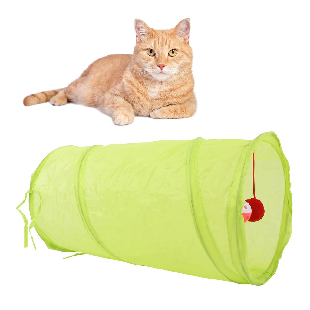 Cat Tunnel Foldable Polyester Interactive Tunnel Toy with Hanging   for Cats Rabbits Puppies