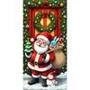 Christmas Door Cover Decoration Santa Claus Elk Open Door Welcome Christmas Background Indoor Outdoor Porch Banner Party