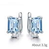925 Sterling Silver Clip Earrings For Women Natural Gemstone  Earrings Blue Pink Emerald  Premium Topaz Fine Jewelry Party  Gift