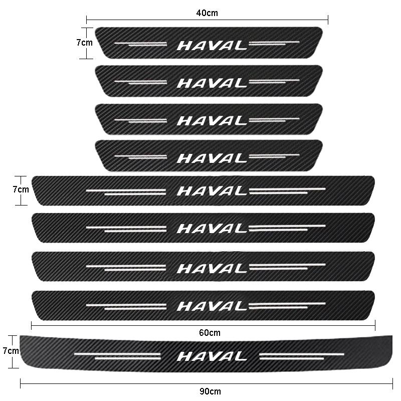 Car Door Sill Carbon Fiber Sticker Threshold Side Anti Scratch Waterproof For Haval H1 H2 H3 H6 H7 H9 M6 F7X Jolion Great Wall