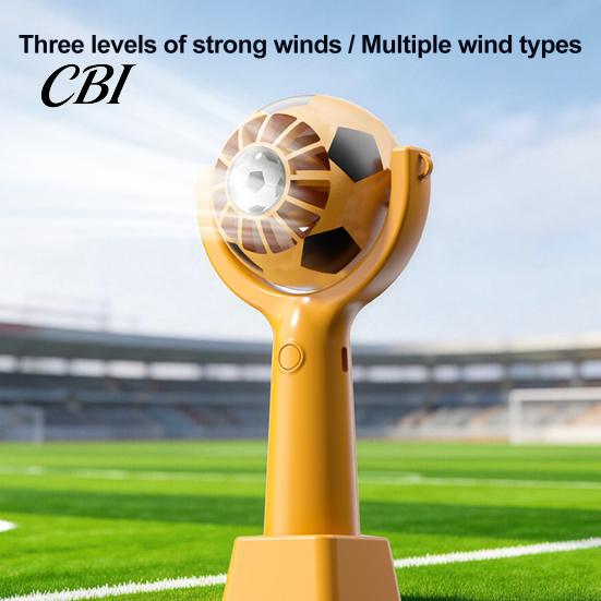 Multi-speed Handheld Fan Soccer Neck Fan, Portable Mini with Lanyard, Soft Breeze Football Shape Cooling for Outdoor Sports, Gift