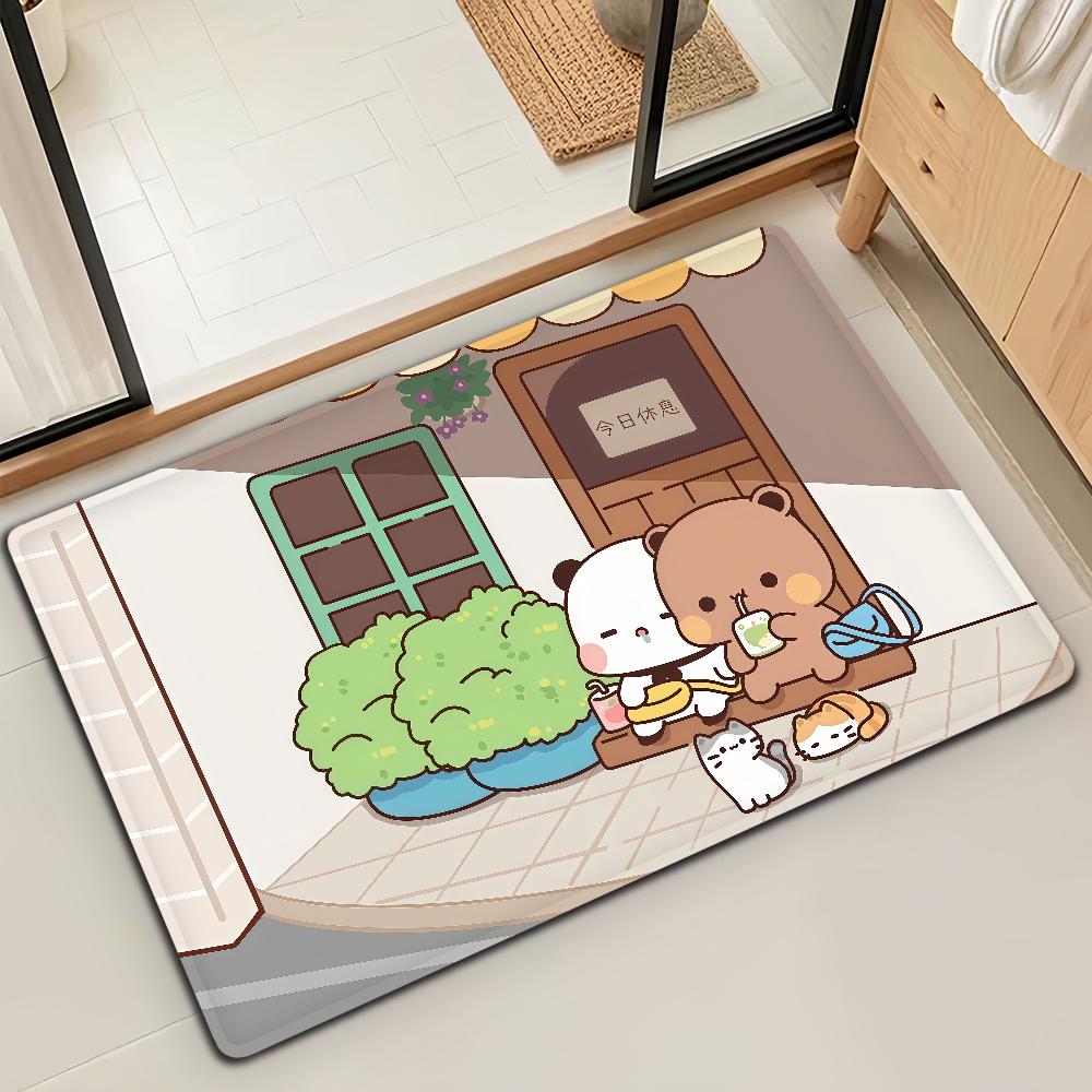 Bubu Dudu Cartoon Anime Door Mat Bath Microfiber Decorative Versatile Flannel Floor Mat Quick Dry Absorbent Non-slip Sole