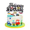 YINKE Birthday Cake Topper, Car Cake Picks, Cake Insert Card, Happy Birthday Cake Decoration, Boy's Vehicle Cake Decoration (Set of 6)