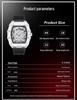 Men's Transparent Barrel-Shaped Quartz Waterproof Wristwatch