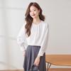 Women's Solid Color Satin Long-Sleeve Blouse