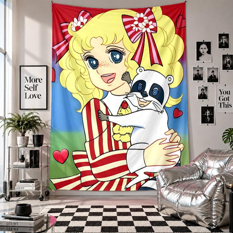Arazzo da Parete Candy Candy Art Tessuto da Appendere Copertura di Sfondo Decorativa per Decorazione della Stanza