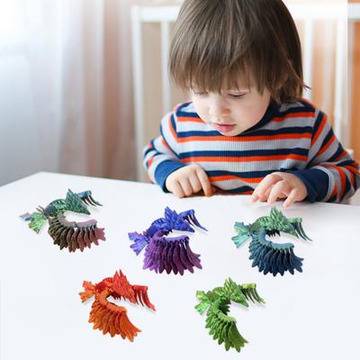 Figurine de phénix imprimée en 3D, articulations mobiles, figurine d'oiseau colorée, modèle animal articulé, jouet Fidget, décoration de bureau pour la maison, ornement
