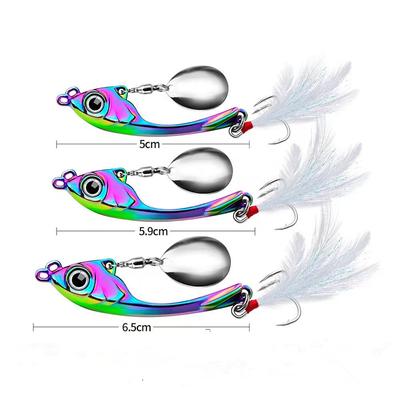 Spinner Bait  Metal Vib Fishing Lure Trolling Rotating Spoon Wobbler Sinking Hard Bait With Sequin Pesca For Bass Pike