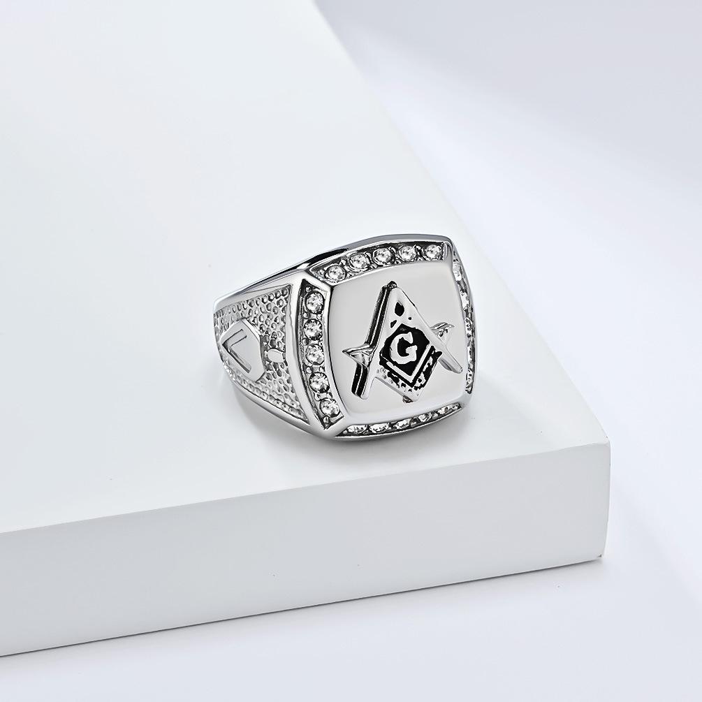 European and American Retro Hip Hop Titanium Steel Ring Mens Personality Domineering