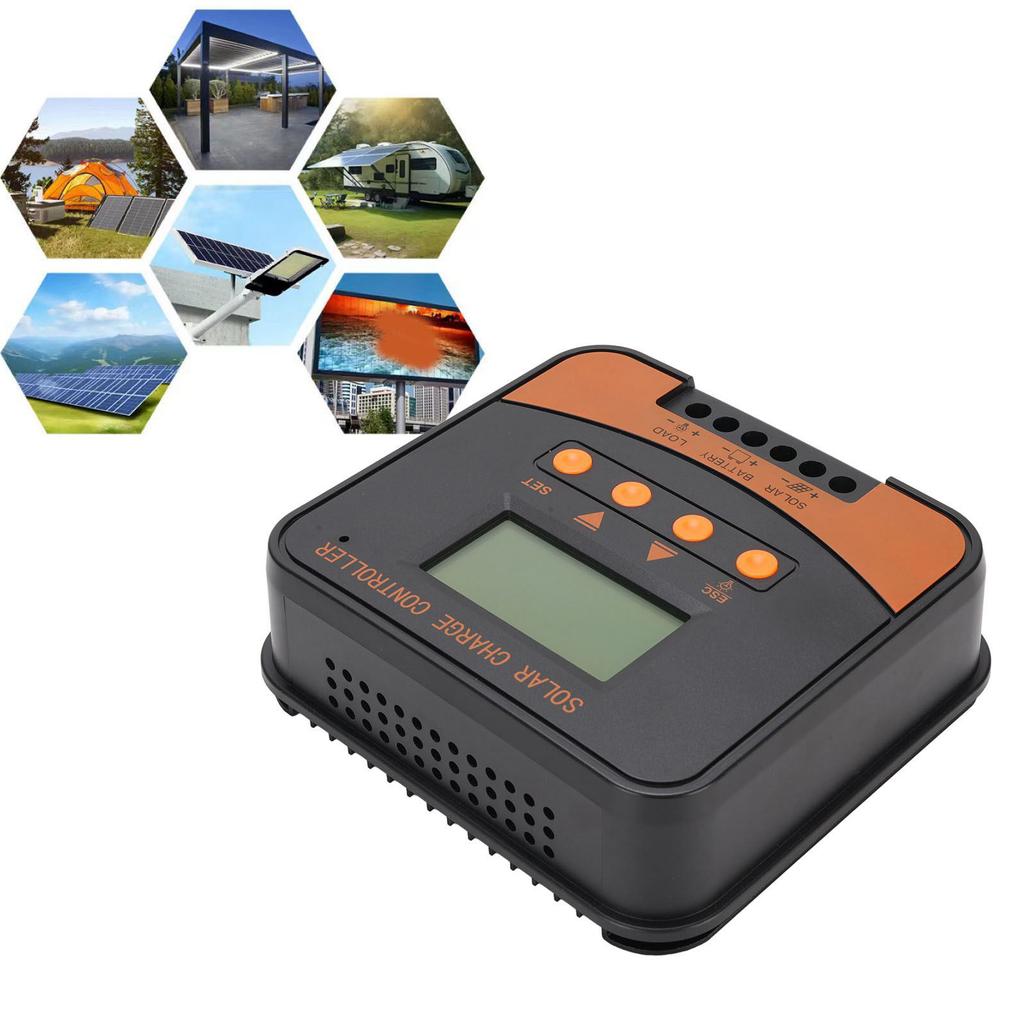 10A MPPT Solar Controller, Equipped with Large LCD Display, Automatic Battery Solar Panel Status Display, MPPT Tracking Efficiency