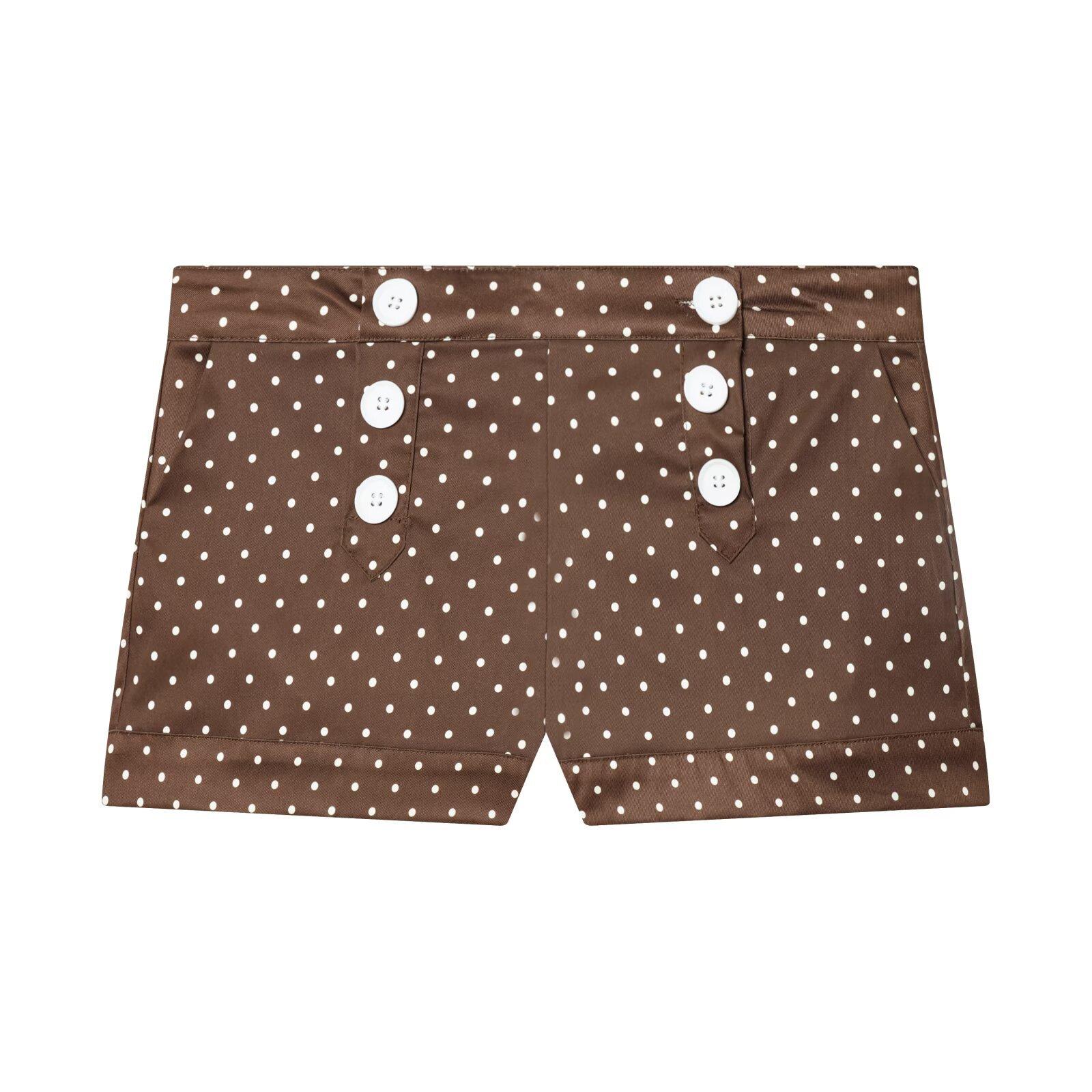 European and American style, new women s clothing, foreign style fashion polka dot poplin top, mini polka dot shorts XS