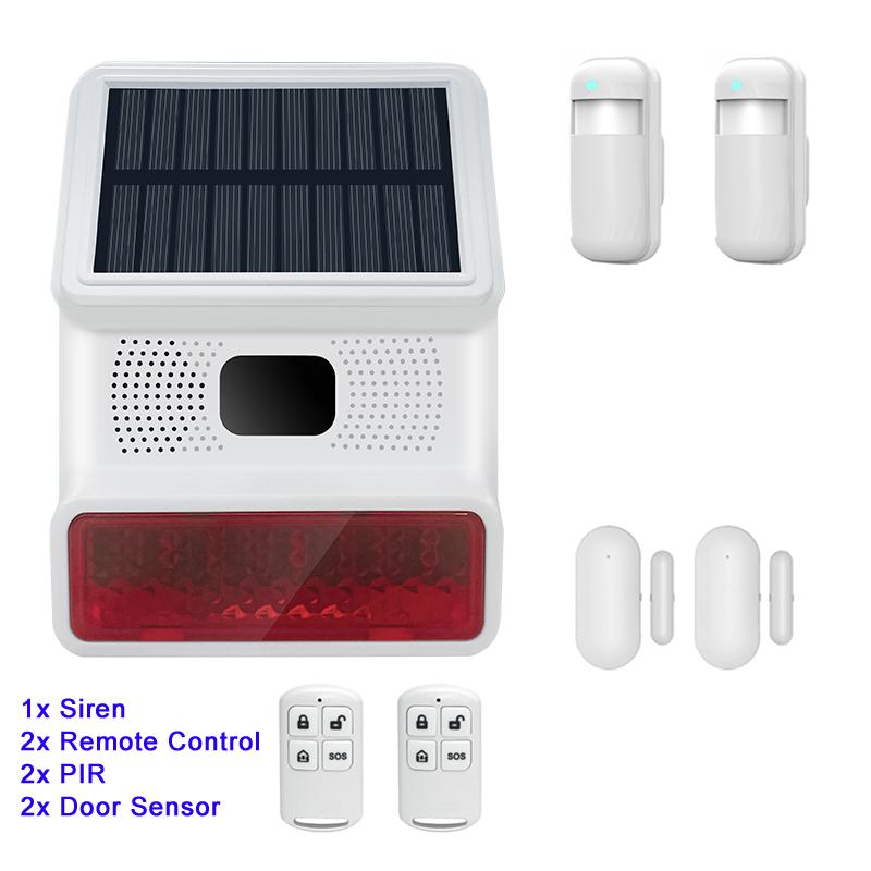 IP65 Waterproof Wireless 433MHz Solar Powered Strobe Siren Alarm For WiFi GSM Home Alarm System