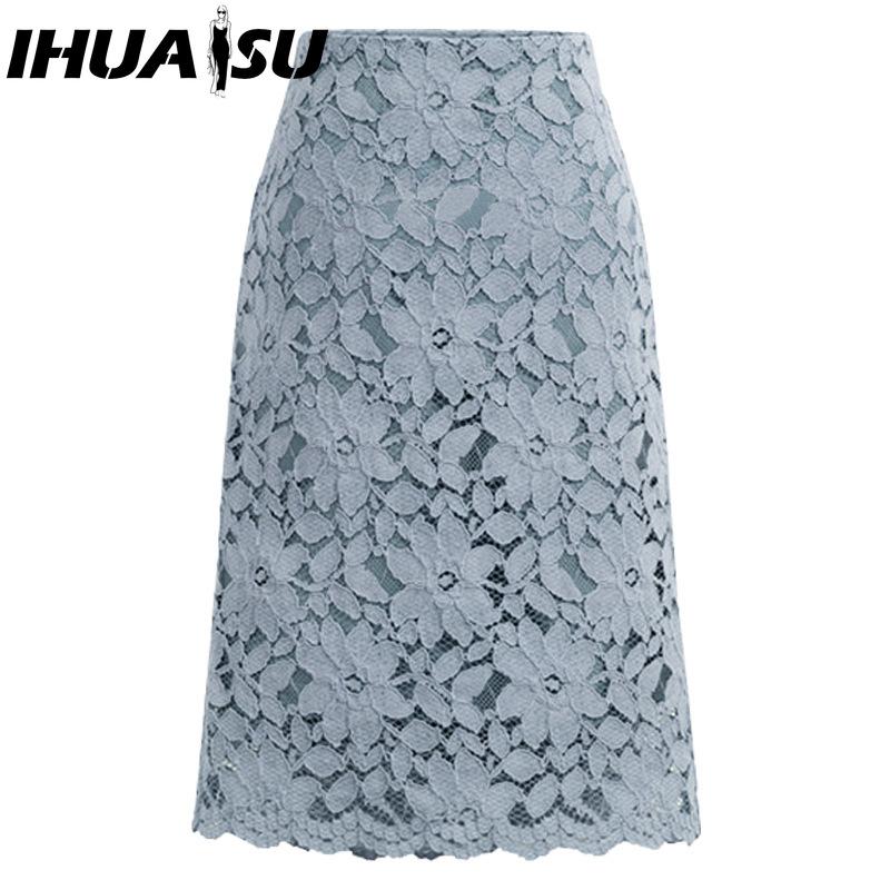 

IHUASU Женская Мода Повседневная Однотонная Принтованная Летняя Весенняя Юбка XXXL синий