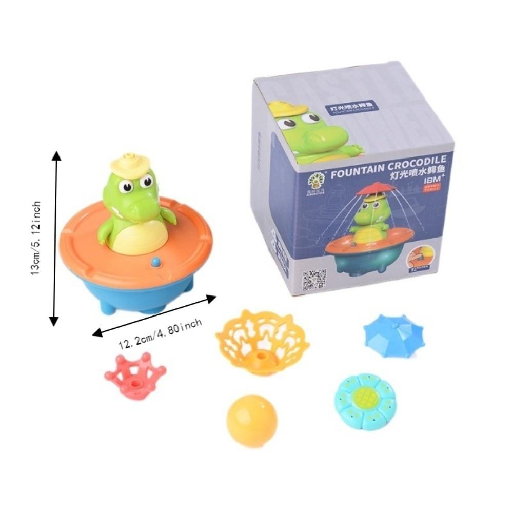 LED Light Light up Bath Toys Cartoon Crocodile Bath Toy Gifts Spray Water Crocodile Bath Time