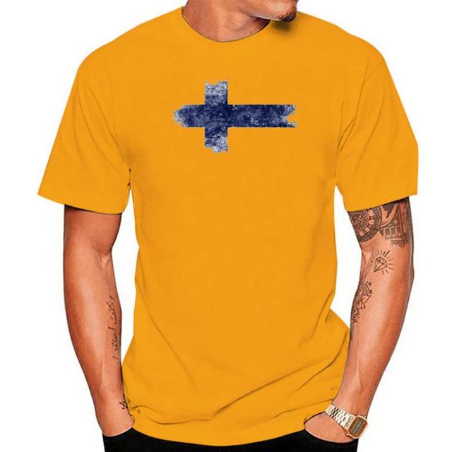 Men's Summer Cotton T-shirt O-neck Short Sleeve Pattern Print Loose Tee Tops