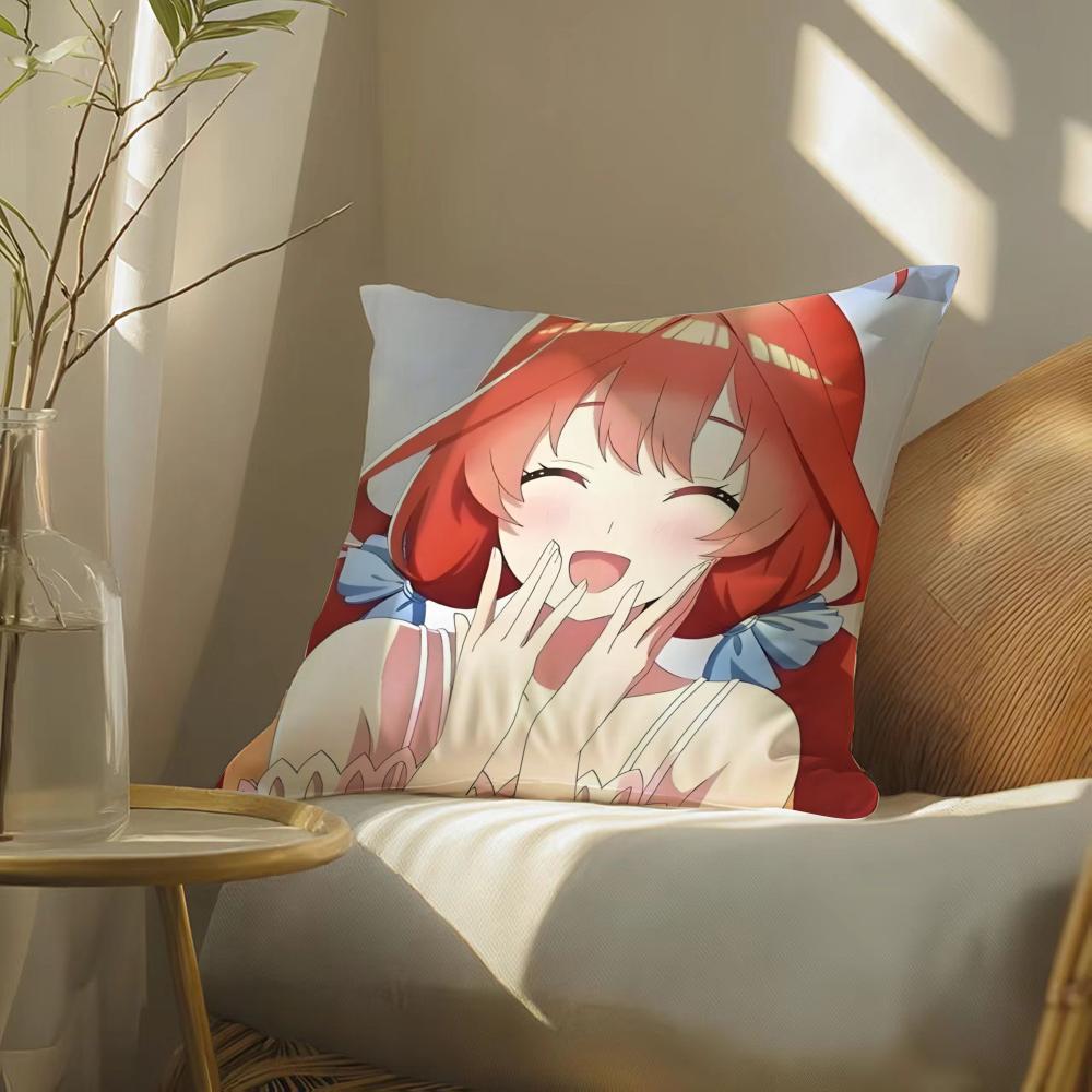 T-The Quintessential Quintuplets Nakano Itsuki Pattern Printed Pillowcase For Living Room Sofa Cushion Cover & Bedroom Decor