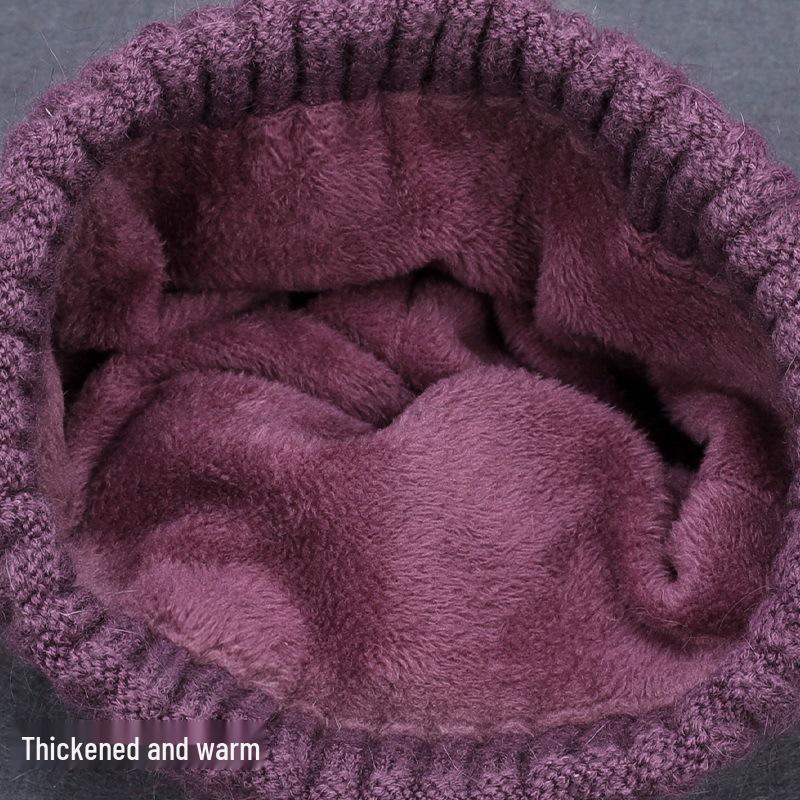 Warm Knitted Hat and Scarf Set for Middle-Aged and Elderly Women – Perfect for Autumn and Winter